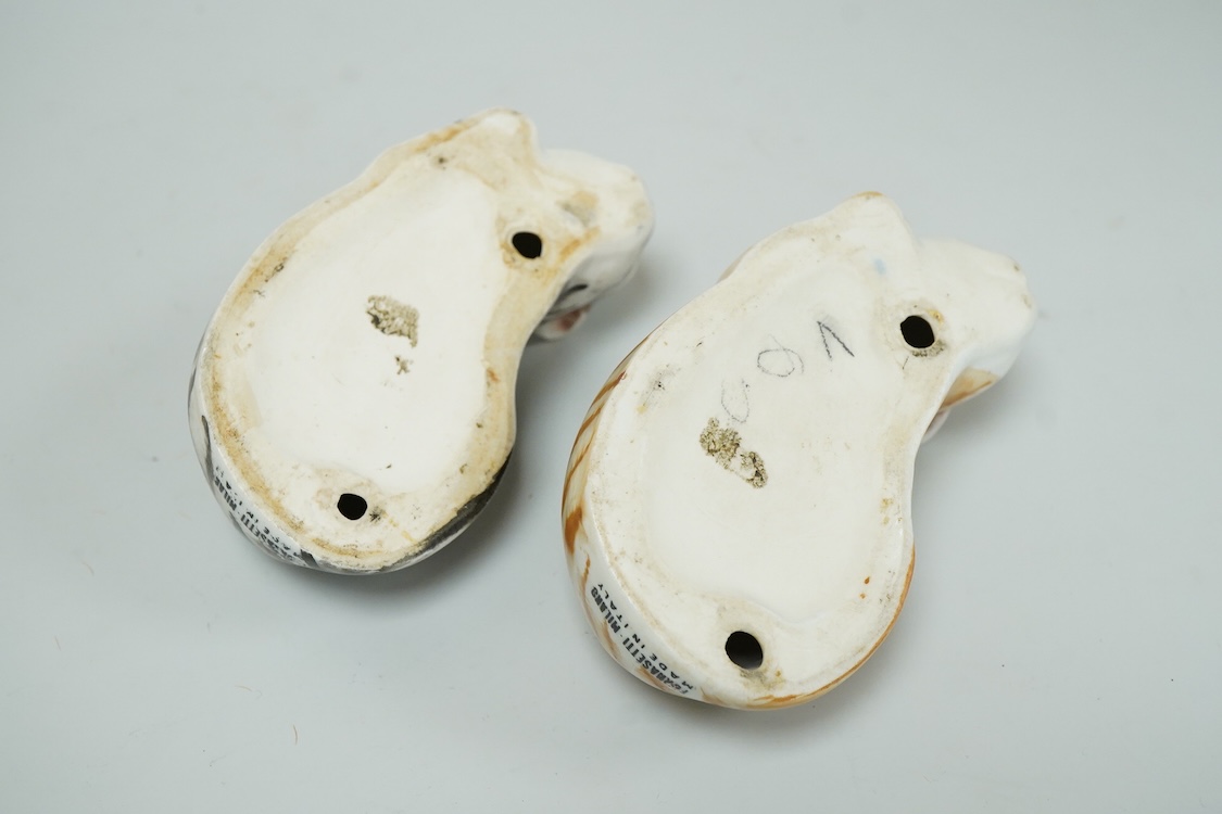 Two Fornasetti models of sleeping cats,9.5cm long